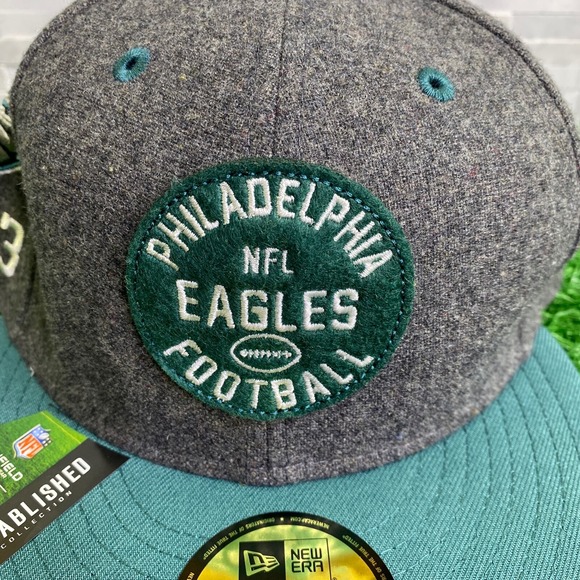 NEW ERA PHILADELPHIA EAGLES HOME ONFIELD ESTABLISHED 100 YEARS FITTED HAT 7 1/8 - Picture 3 of 8